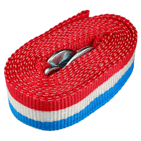 ЕРМАК / NG Трос-ремень буксировочный 10 т, в пакете, с крюками, 5м