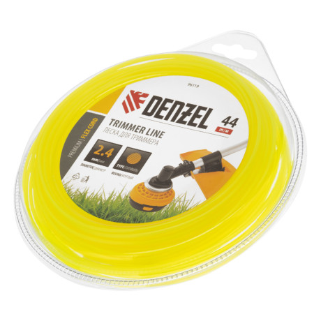 Леска для триммера, круглая 2.4 мм х 44 м, блистер Flex cord Denzel