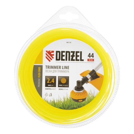 Леска для триммера, круглая 2.4 мм х 44 м, блистер Flex cord Denzel