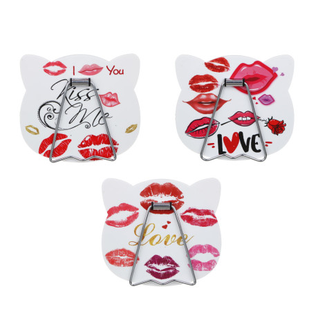 Зеркало настольное тм ЮНИLOOK, металл, стекло, пластик, 16x14,5см, 3 цвета