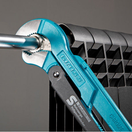 Ключ трубный рычажный 2, №3, цельнокованый, CrV, тип "S" Gross