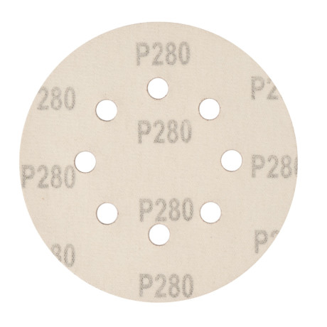 Круг абразивный на ворсовой подложке под "липучку", перфорированный, P 280, 125 мм, 5 шт Сибртех