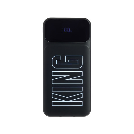 BY Ф.Киркоров Аккумулятор мобильный, 10000мАч, 3А, встр. кабели IP/Type-C/USB, светящийся логотип