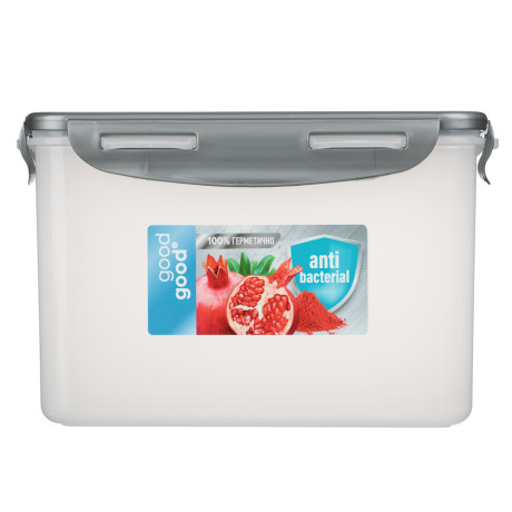 Контейнер герметичный для СВЧ с защелками, 2,2л, 205х135х130мм, пластик