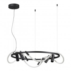 ODEON LIGHT 4391/55L HIGHTECH чер./мет./канат подвес IP20 LED 50W 2020lm 4000K CORDA