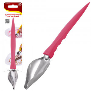 Декоратор д/выпечки перо 18см (кратность 3шт!!!) металл/пластик DA80-263 Мультидом