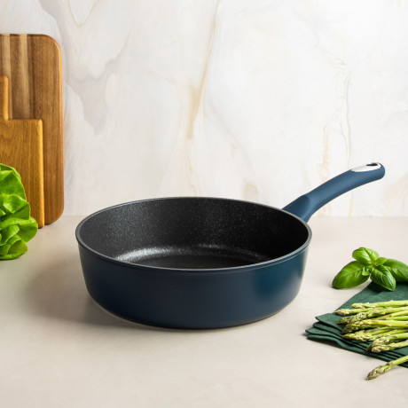 SATOSHI Ривьера Сковорода литая глубокая d28см, антипригарное покрытие мрамор, индукция