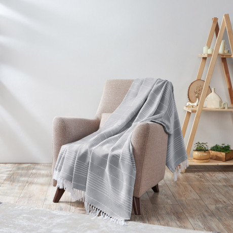 PROVANCE Нэви Плед хлопок 140х200см, серый