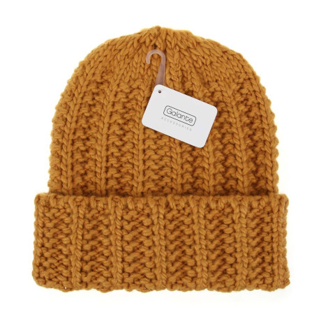 GALANTE Шапка женская крупной вязки, р-р 56-58, охра, СЗШМП24-19