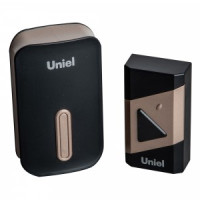 Uniel Звонок беспроводной электронный, 220В, 150м,  38 мелодий черный/золот UDB-095W-R1T1-38S-BL/GL