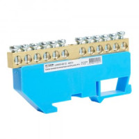 STEKKER шина нулевая "ноль" на DIN-изоляторе 6x9 12 отв. 76А, синий LD555-69-12 49534 85