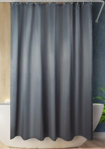 Штора для ванной 180x200см, полиэстер, LINEN, серый, 540/Еврогарант