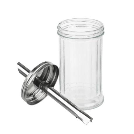 Сахарница с дозатором стекло 7,6x16см 350мл, нерж.сталь