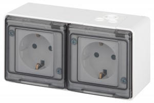 ЭРА Эксперт роз. ОУ 2 мест. земля, штор., IP55, 16A,250В, белый 11-2504-01 63262