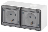 ЭРА Эксперт роз. ОУ 2 мест. земля, штор., IP55, 16A,250В, белый 11-2504-01 63262