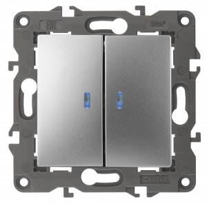 ЭРА 14 Elegance мех. выкл. СУ 2 кл. (инд.) 10А,250В, алюминий 14-1105-03 автоклеммы 3493