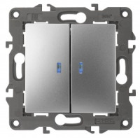 ЭРА 14 Elegance мех. выкл. СУ 2 кл. (инд.) 10А,250В, алюминий 14-1105-03 автоклеммы 3493