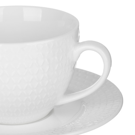 Набор чайный 4 пр., 260мл, MILLIMI, ромб белый, фарфор