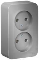 Systeme Electric BLANCA роз. ОУ 2 мест. 16А алюм. (пл.осн., изол.пл.) BLNRA000213 (10!)