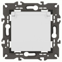 ЭРА Elegance мех. роз. СУ 1 мест.  (земля,шторки,крышка) 16A 250В белый матовый 14-2103-01М 65808