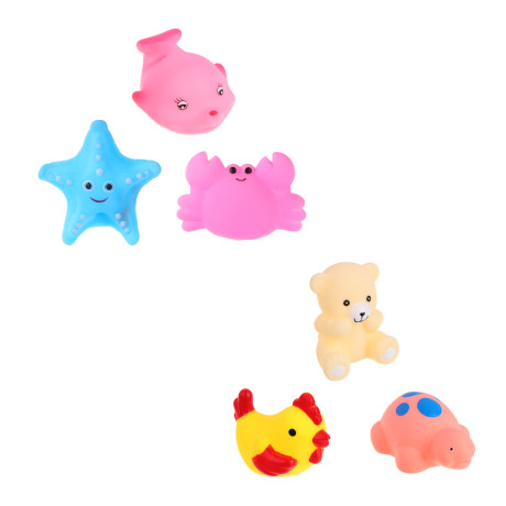 МЕШОК ПОДАРКОВ Набор фигурок-пищалок, 3шт, резина, 5х12х5см, 2 дизайна