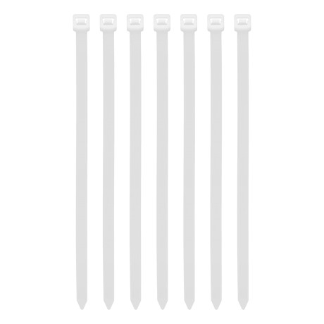 Хомуты, 200 х 8 мм, пластиковые, белые, 100 шт Сибртех