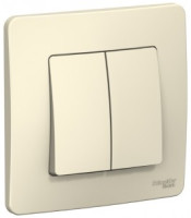 Systeme Electric BLANCA выкл. (перекл. проходной) СУ 2 кл. 10А молоч. (пл.осн.) BLNVS106602 (10!)