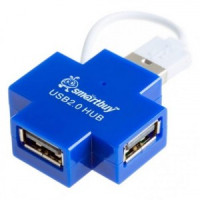 Концентратор USB 2.0 SmartBuy 4 порта Blue, скорость передачи данных до 480 мб/с (SBHA-6900-B)