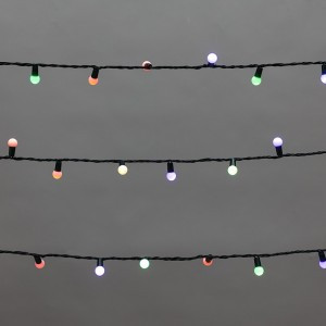 Гирлянда-нить ул. "Мультишарики" 200LED RGB 20м d=15мм мигание зел ПВХ IP44 соед. 303-609 Neon-Night