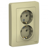 Systeme Electric BLANCA роз. СУ 2 мест. 16А беж. (пл.осн., земля, изол.пл.) BLNRS001027(6!)