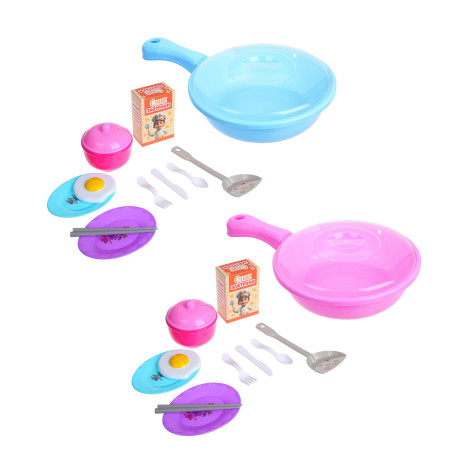 ИГРОЛЕНД Набор игровой, посудка с продуктами, PP, картон, 19х7х31 см