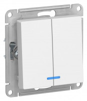 Systeme Electric AtlasDesign мех. выкл. СУ 2 кл. бел. Antibact. (пл.осн., инд.) ATN000153 (20!)