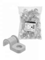 TDM скоба крепежная д/трубы 16 мм односторон д/прям монтажа (уп 50 шт, цена за шт) серая SQ0405-6001