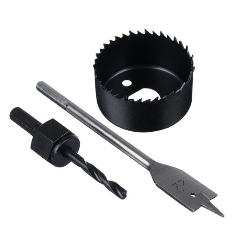 ЕРМАК Набор для врезки замков 4 предмета (сверло д/дерева d-22, державка с центр.сверлом, коронка)