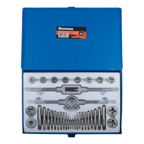 ЕРМАК Набор метчиков и плашек 36пр. М3-М16