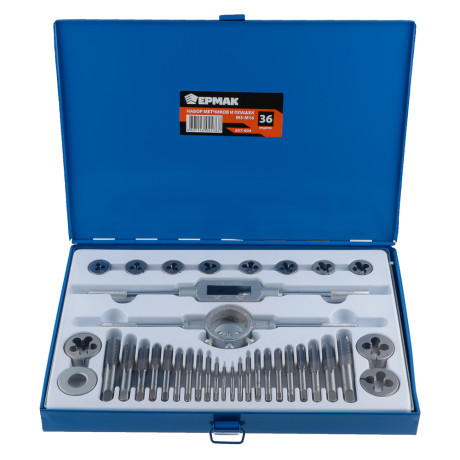 ЕРМАК Набор метчиков и плашек 36пр. М3-М16