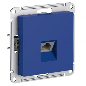 Systeme Electric AtlasDesign мех. роз. комп СУ 1 мест. аквамарин(пл.осн, RJ45, кат 6A)ATN001186(5!)