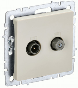 IEK BRITE мех. роз. СУ TV+SAT РТВ/РСп12-БрКр беж. BR-AF20-O-K10