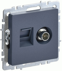 IEK BRITE мех. роз. СУ TV+RJ45 кат.5E РТВ/РК12-БрМ маренго BR-AK20-1-K35