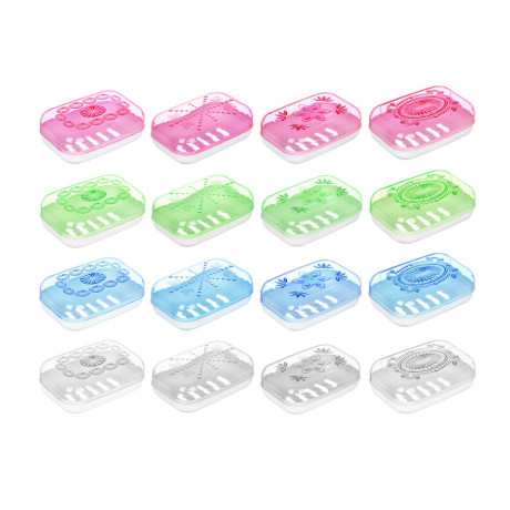 VETTA Мыльница с крышкой "Шестилистник", пластик, 11,5х8х3,8см, 4 цвета