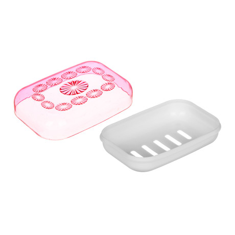 VETTA Мыльница с крышкой "Шестилистник", пластик, 11,5х8х3,8см, 4 цвета