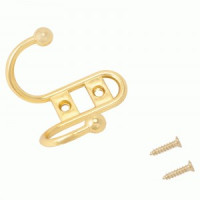 Крючок-вешалка мебельн 2-рожк СТАНДАРТ 208B GP золото В60*Ш73*Г34 ЕВРОПАКЕТ(480,60)