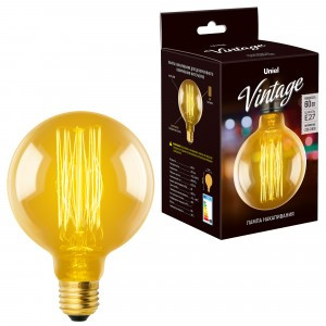 Uniel  LOFT G95 E27 60W Шар винтажная лампа накаливания IL-V-G95-60/GOLDEN/E27 VW01