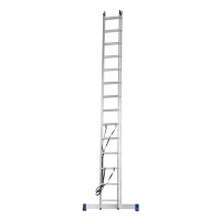 Лестница, 2 х 14 ступеней, алюминиевая, двухсекционная, Сибртех