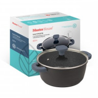 Кастрюля литой алюминий с крышкой Шеф Андреа 3л(1,7мм),бакелит.ручка,д/всех плит 75344 Master House