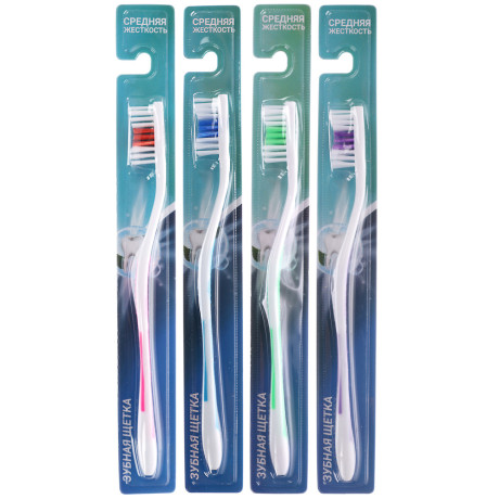 PROWAY Зубная щетка, пластик, средняя жесткость, индекс 5, степень 6<G<9