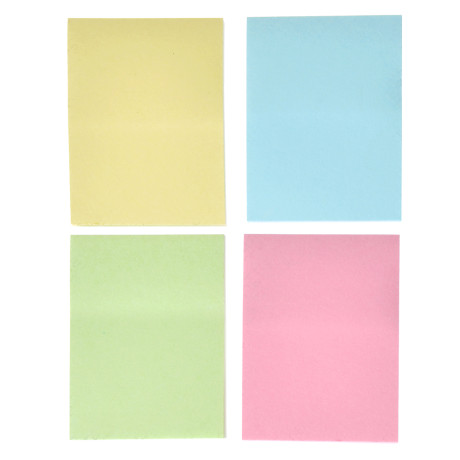 Набор блоков с клеевым краем бумажные ClipStudio 38x51мм, 4х50 листов, 4 цвета