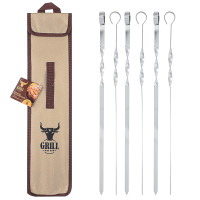 Набор шампуров 6шт тм GRILLBOOM, нерж.сталь, 45см, в чехле
