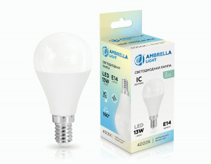 Ambrella лампа св/д шар P45 E14 13W(1070lm) 4000K 4K 45х90 IC 451314