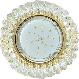 Ecola GX53 H4 св-к Стекло Круг с хрусталиками прозрачный золото 56x120 FD53RYECB (10!)